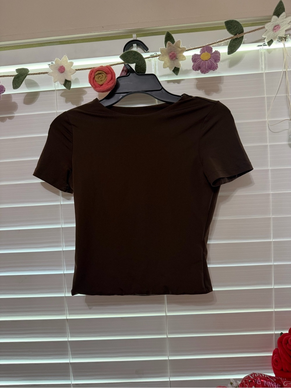 SHEIN Brown cropped top in a size XS